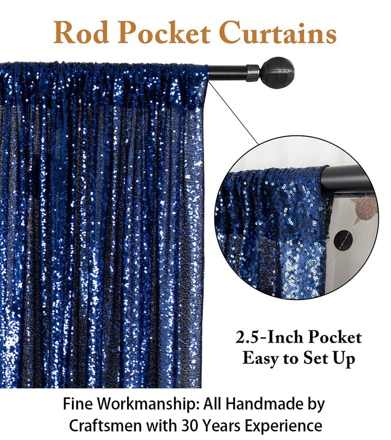 ShiDianYi 4FTX6FT-Navy Blue-Sequin Photo Backdrop, Wedding Photo Booth,Photography Background (Navy Blue) - Image 3